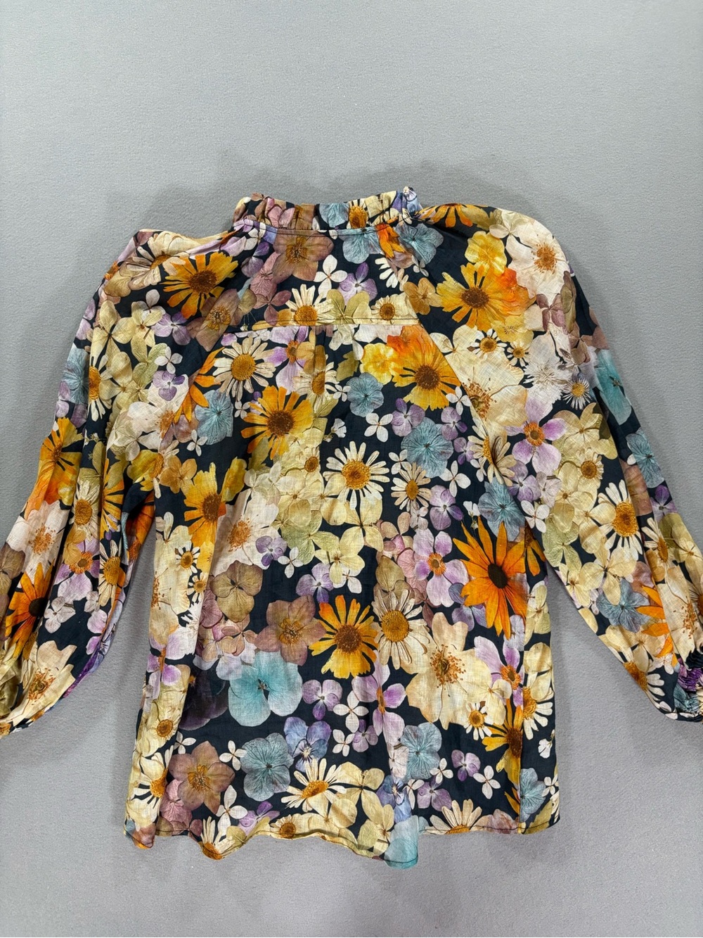 Anthropologie Maeve moxy linen V-Neck Puff Sleeve Blouse - Multicolor - Picture 9 of 10